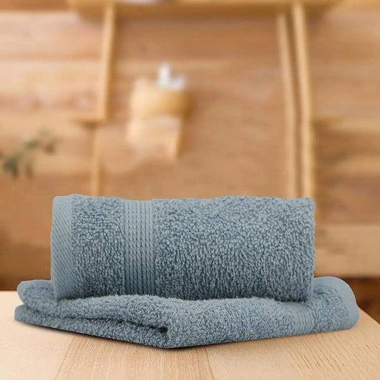 Royal Blue Cotton 500 GSM 2-Piece Solid Face Towel Set - LUSH & BEYOND