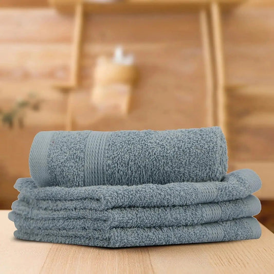 LUSH & BEYOND Face Towel Set of 4, 100% Cotton Towel for Men & Women 500 GSM Towel(Size 12X12 inches) (Royal Blue) - LUSH & BEYOND