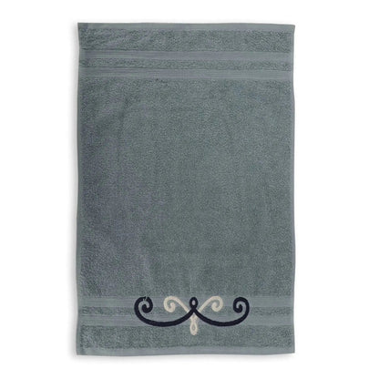 Lush & Beyond 100% Cotton 500 GSM 2-Piece Embroidered Hand Towel Set (Royal Blue)