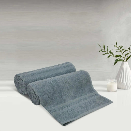 LUSH & BEYOND 100% Cotton 2 Piece Bath Towel Set 500 GSM (Blue) - LUSH & BEYOND