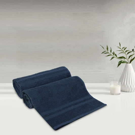 Lush & Beyond Bath Towel Set of 2, 100% Cotton Towel for Men & Women 500 GSM Towel( Size 55.11X27.55 inches) Blue - LUSH & BEYOND