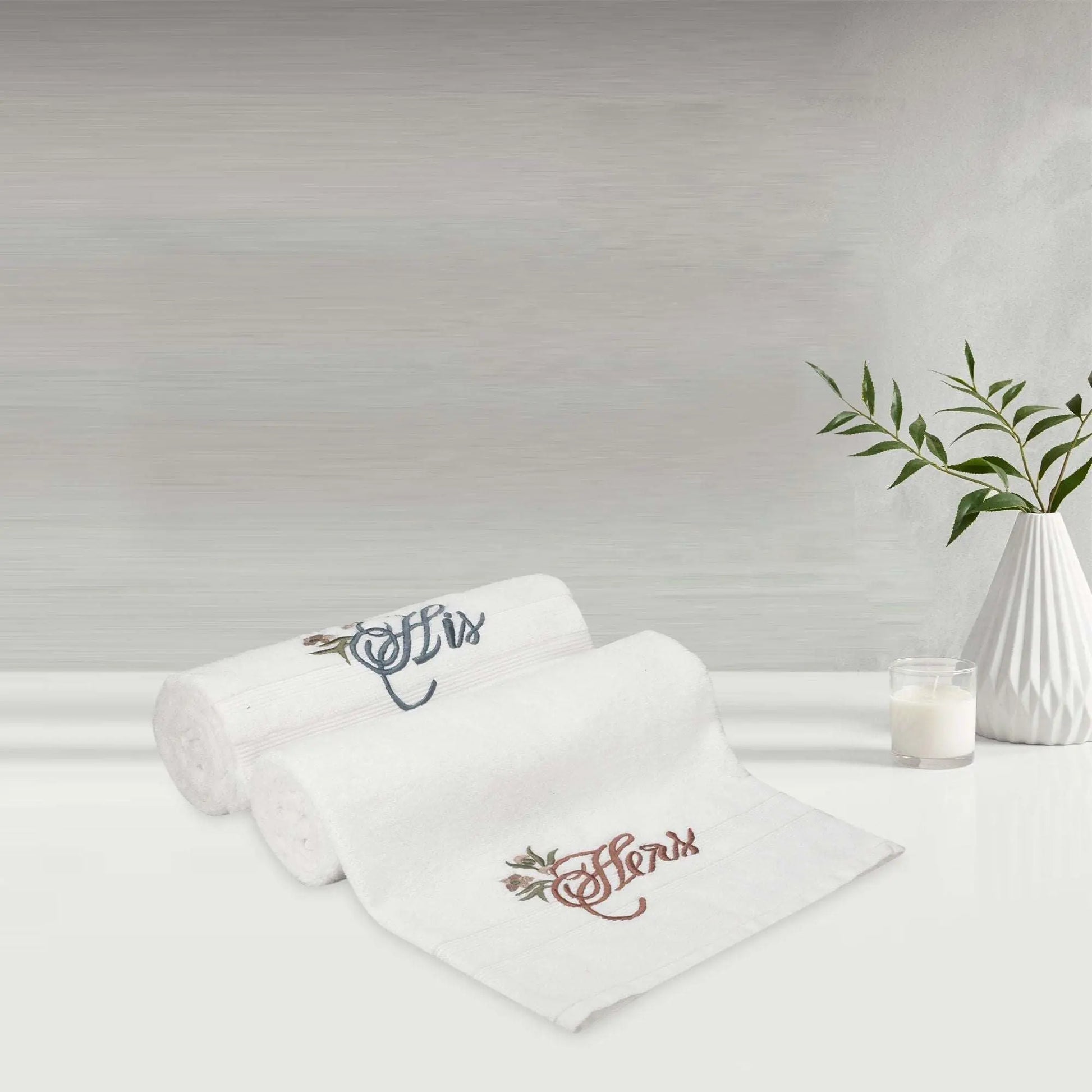 LUSH & BEYOND Bath Towel Set of 2, 100% Cotton Towel for Men & Women 500  GSM Towel