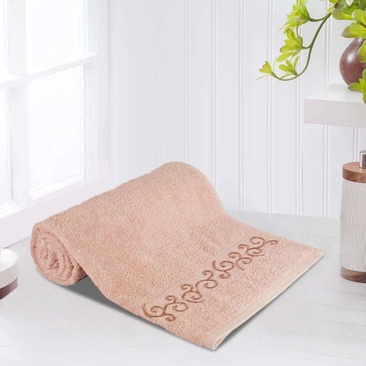 LUSH & BEYOND 100% Cotton 1 Piece Bath Towel 500 GSM (Peach) - LUSH & BEYOND
