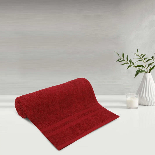 Lush & Beyond Bath Towel Set of 1, 100% Cotton Towel for Men & Women 500 GSM Towel( Size 55.11X27.55 inches)Red - LUSH & BEYOND