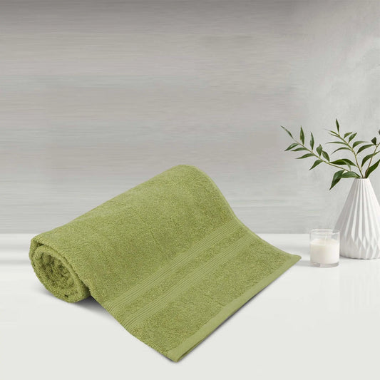 Lush and Beyond, 500 GSM BathTowel Pack of 1- | 100% Cotton |Ultra Soft, Absorbent & Quick Dry Towel for Gym, Pool, Travel, Spa and Yoga, Size 26x55 Inches(L Green) - LUSH & BEYOND