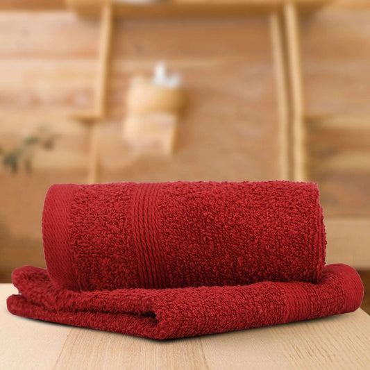 Lush & Beyond, 500 GSM Face Towel Set of 2- | 100% Cotton |Ultra Soft, Absorbent & Quick Dry Towel for Gym, Pool, Travel, Spa and Yoga, Size 11.81x11.81 inches D Red - LUSH & BEYOND