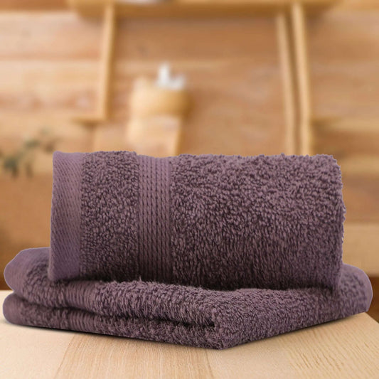 Lush & Beyond, 500 GSM Face Towel Set of 2- | 100% Cotton |Ultra Soft, Absorbent & Quick Dry Towel for Gym, Pool, Travel, Spa and Yoga, Size 11.81x11.81 inches Purple - LUSH & BEYOND