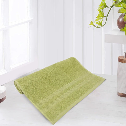 Leaf Green Cotton 500 GSM Solid Hand Towel - LUSH & BEYOND