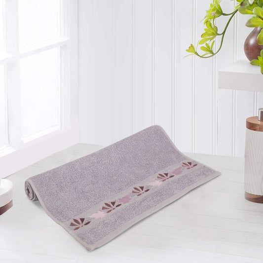 Lavender Cotton 500 GSM Embroidered Hand Towel - LUSH & BEYOND