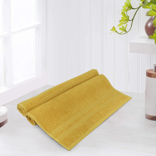 Mustard Cotton 500 GSM 2-Piece Solid Hand Towel Set - LUSH & BEYOND
