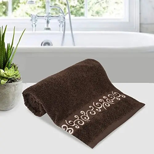 Lush and Beyond, 500 GSM BathTowel Pack of 1- | 100% Cotton |Ultra Soft, Absorbent & Quick Dry Towel for Gym, Pool, Travel, Spa and Yoga, Size 26x55 Inches(Brown) - LUSH & BEYOND