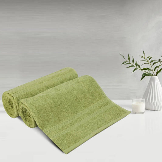 LUSH & BEYOND 100% Cotton 2 Piece Bath Towel Set 500 GSM (Light Green) - LUSH & BEYOND