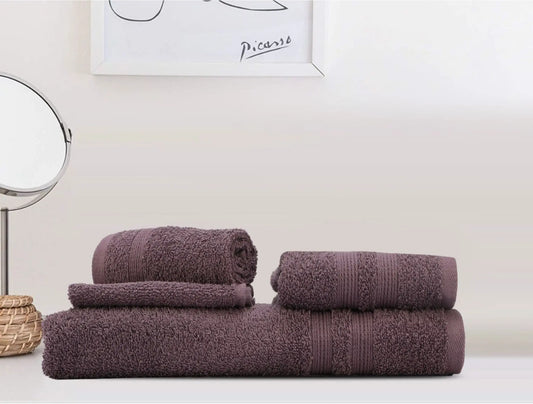 LUSH & BEYOND Set of 4 (2 Face, 1 Hand & 1 Bath Towel , 100% Cotton Towel for Men & Women , 500 GSM Towels, Ultra Absorbent P Purple - LUSH & BEYOND