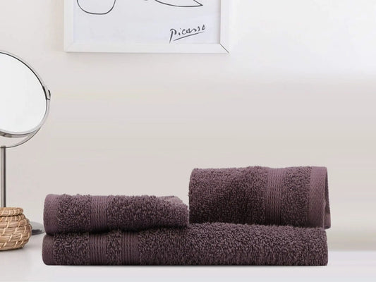 LUSH & BEYOND 500 GSM 2 Face (11.81 X11.81 inches) & 1 Hand(23.60 X15.74 inches) Towel Set of 3 | 100% Cotton |Ultra Soft, Absorbent & Quick Dry Towel for Gym, Pool, Travel, Spa and Yoga, P Purple - LUSH & BEYOND