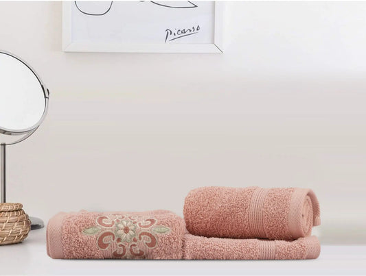 LUSH & BEYOND 500 GSM 2 Face (11.81 X11.81 inches) & 1 Hand(23.60 X15.74 inches) Towel Set of 3 | 100% Cotton |Ultra Soft, Absorbent & Quick Dry Towel for Gym, Pool, Travel, Spa and Yoga, Peach2 - LUSH & BEYOND