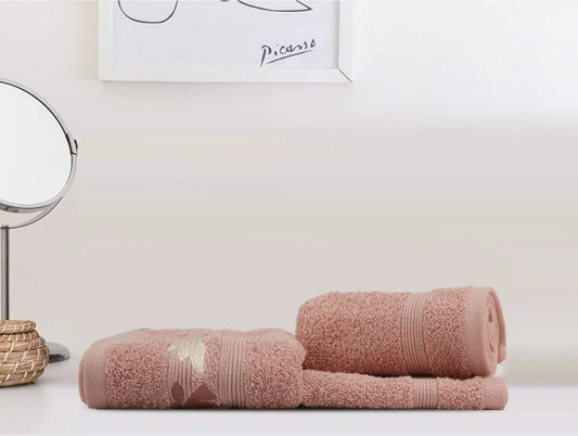 LUSH & BEYOND 100% Cotton 3 Piece Set 2 Face Towel 1 Hand Towel 500 GSM (Peach2) - LUSH & BEYOND