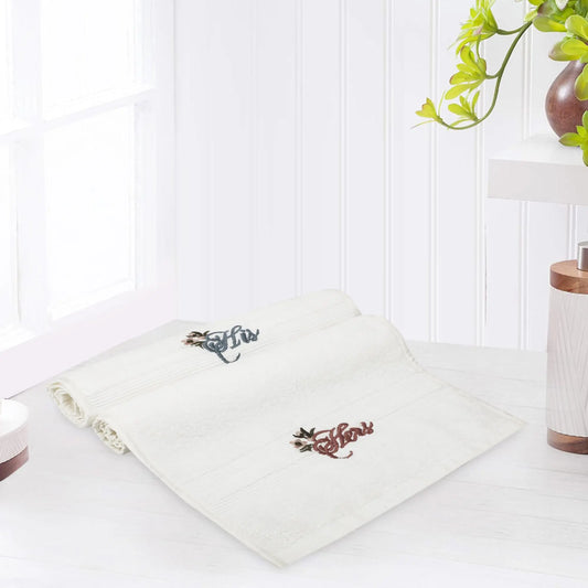 LUSH & BEYOND 100% Cotton 2 Piece Hand Towel Set 500 GSM (White) - LUSH & BEYOND